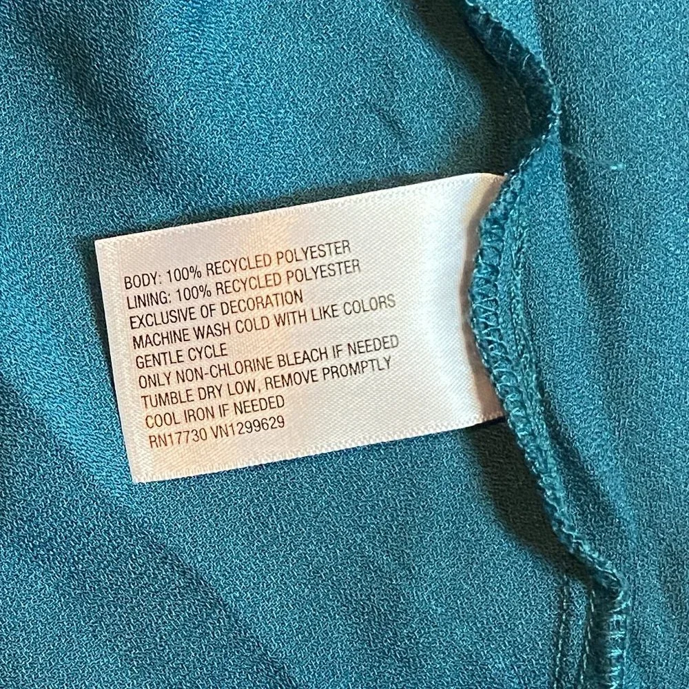 Lace Insert Bodice V Neck Slip Camisole Chemise Midi Dress Teal NWT Wild Fable - Picture 10 of 11